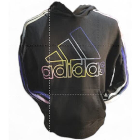 Adidas Youth Multi 3-Stripes Fleece Hoodie Girl's Size Large (14) NWT - Picture 1 of 6